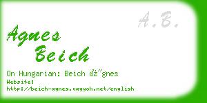 agnes beich business card